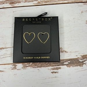 ❤️Gold Heart Hollow Studs-14k gold dipped